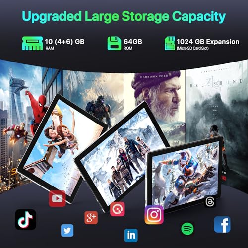 10 inch Android 14 Tablet Octa-Core 10GB RAM 64GB ROM 6000mAh Battery J31467