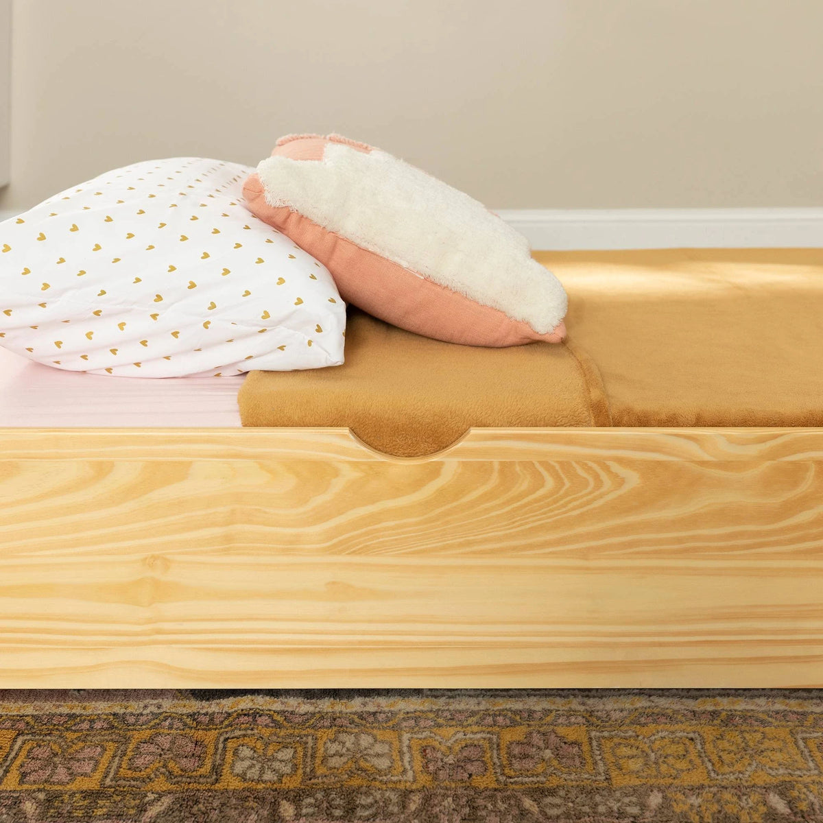 Twin Solid Wood Trundle Bed Natural V261059