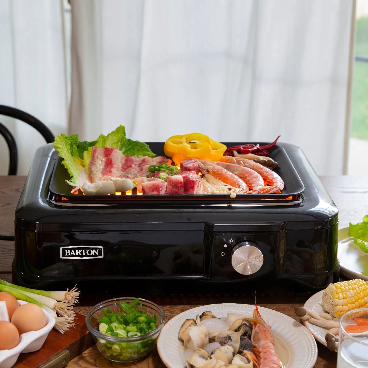 Alloy Steel BBQ Grill with Non-Stick Coating Black S33269