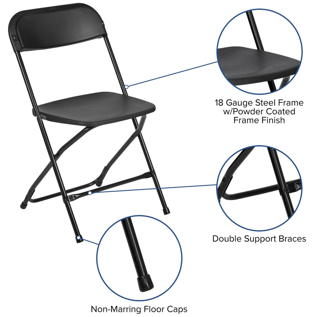 Black Plastic Folding Chair 6 Pack T35012