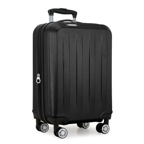 Expandable Hardside Spinner Luggage, Black, 21" Carry-on N92217