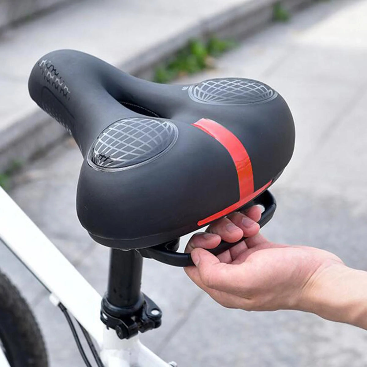 Black and Red Padded Bike Seat Cushion G444