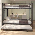 Twin Over Twin Metal Bunk Bed with Trundle L324892