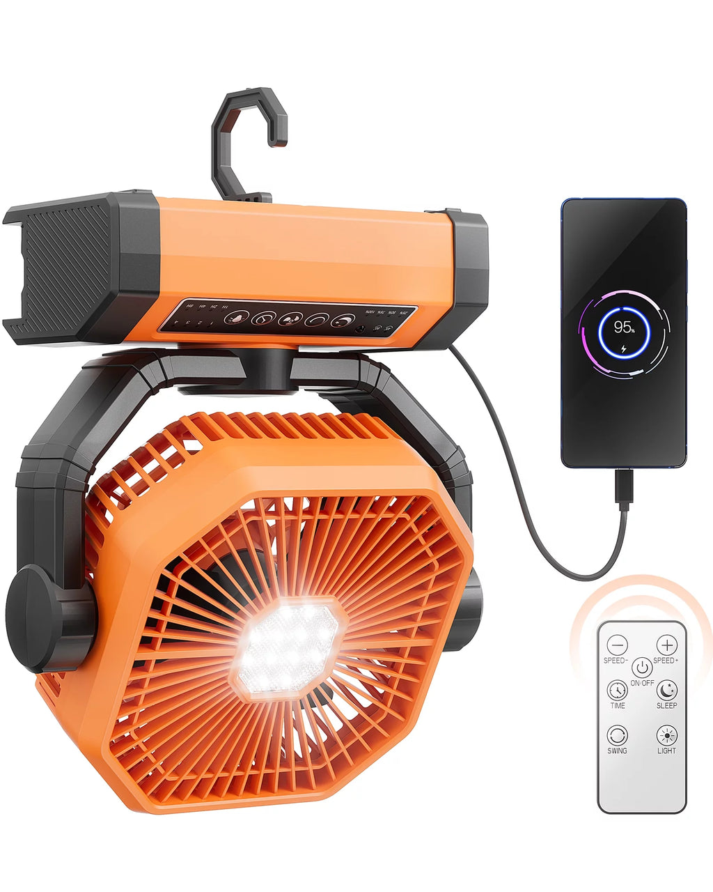 Portable Camping Fan 20000mAh Rechargeable with LED Lantern P893162