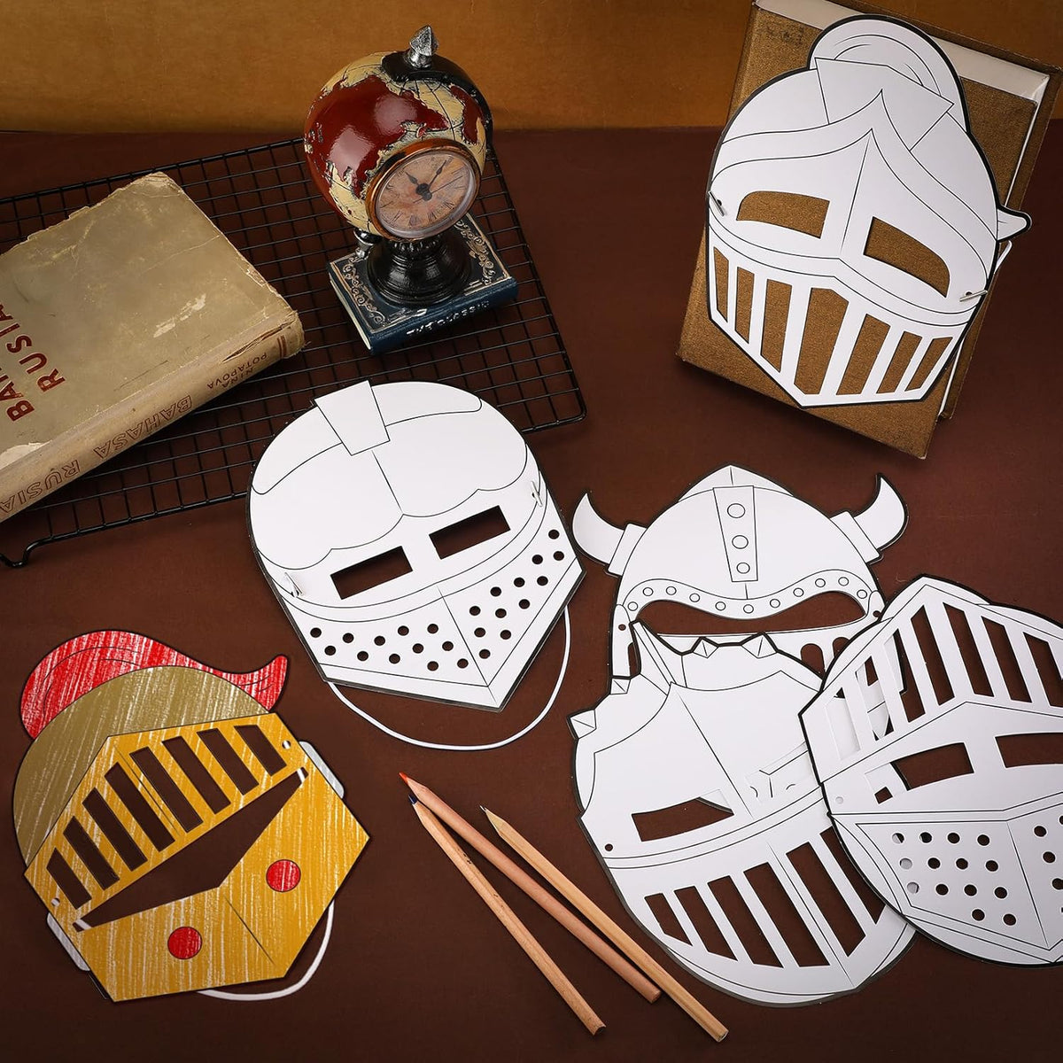 30 Pcs Helmet Craft DIY Shield Craft Knight Helmet Religious Christian Craft B8760