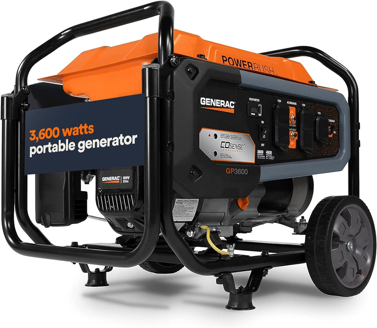 3,600-Watt Portable Generator Orange/Black V1235