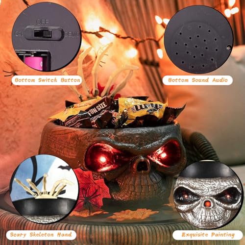 Halloween Candy Bowl with Moving Skeleton Hand F7213