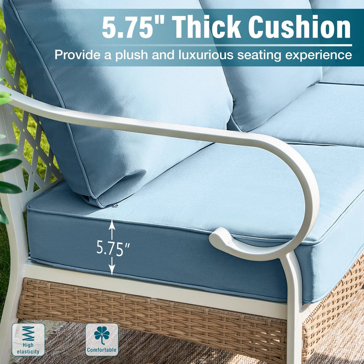 4 Piece Blue Patio Conversation Set Z659