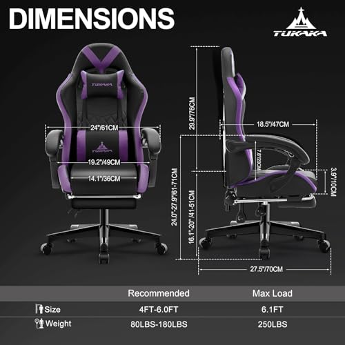 Black Ergonomic Gaming Chair with Footrest J667533
