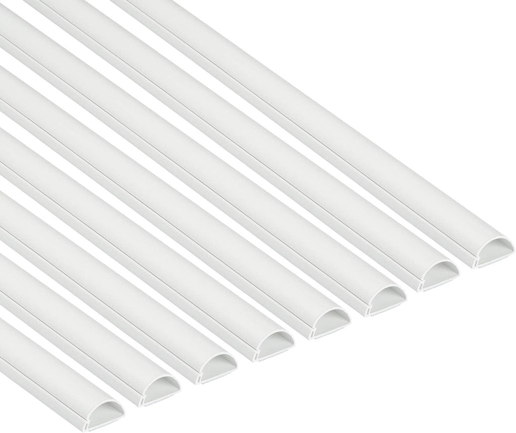 White 39 Inch Paintable Cable Raceway Cord Cover, Pack of 8 A9928