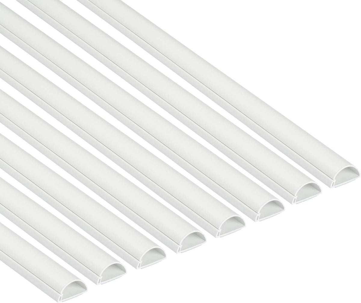 White 39 Inch Paintable Cable Raceway Cord Cover, Pack of 8 A9928