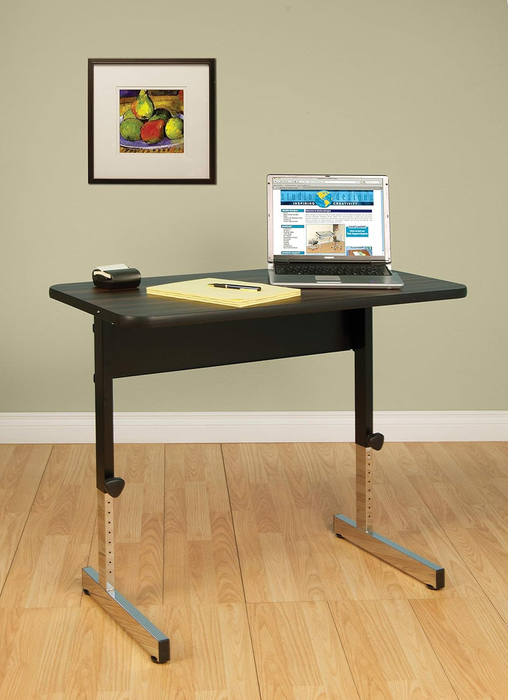 Height Adjustable Black Walnut Top Desk M4347