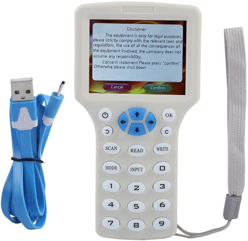 9 Frequency Handheld RFID Copier ID IC Reader Writer Duplicator Multifunctional Copy Encrypted NFC Smart Card with HD 3.2 Inch Full Color Screen Z389083