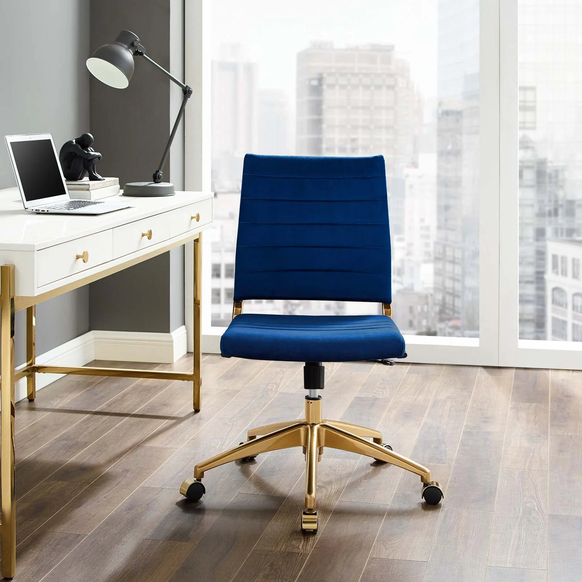 Blue Velvet Computer Work Desk Chair H964175