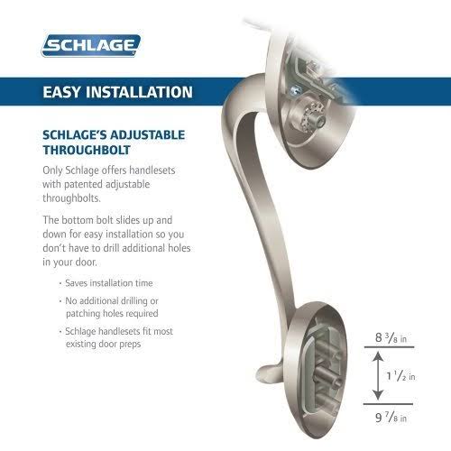 Satin Nickel Single Cylinder Handleset Lever B6419