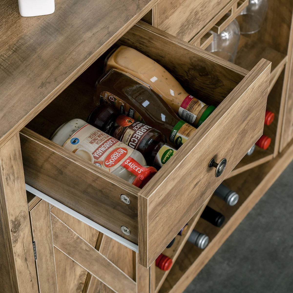 Farmhouse Coffee Bar Cabinet with 3 Drawers S19934