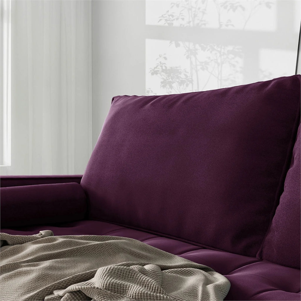Purple Velvet Upholstered Loveseat A952
