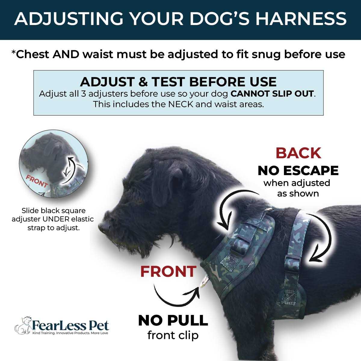 Adjustable No Pull No Escape Neoprene Dog Harness C67871