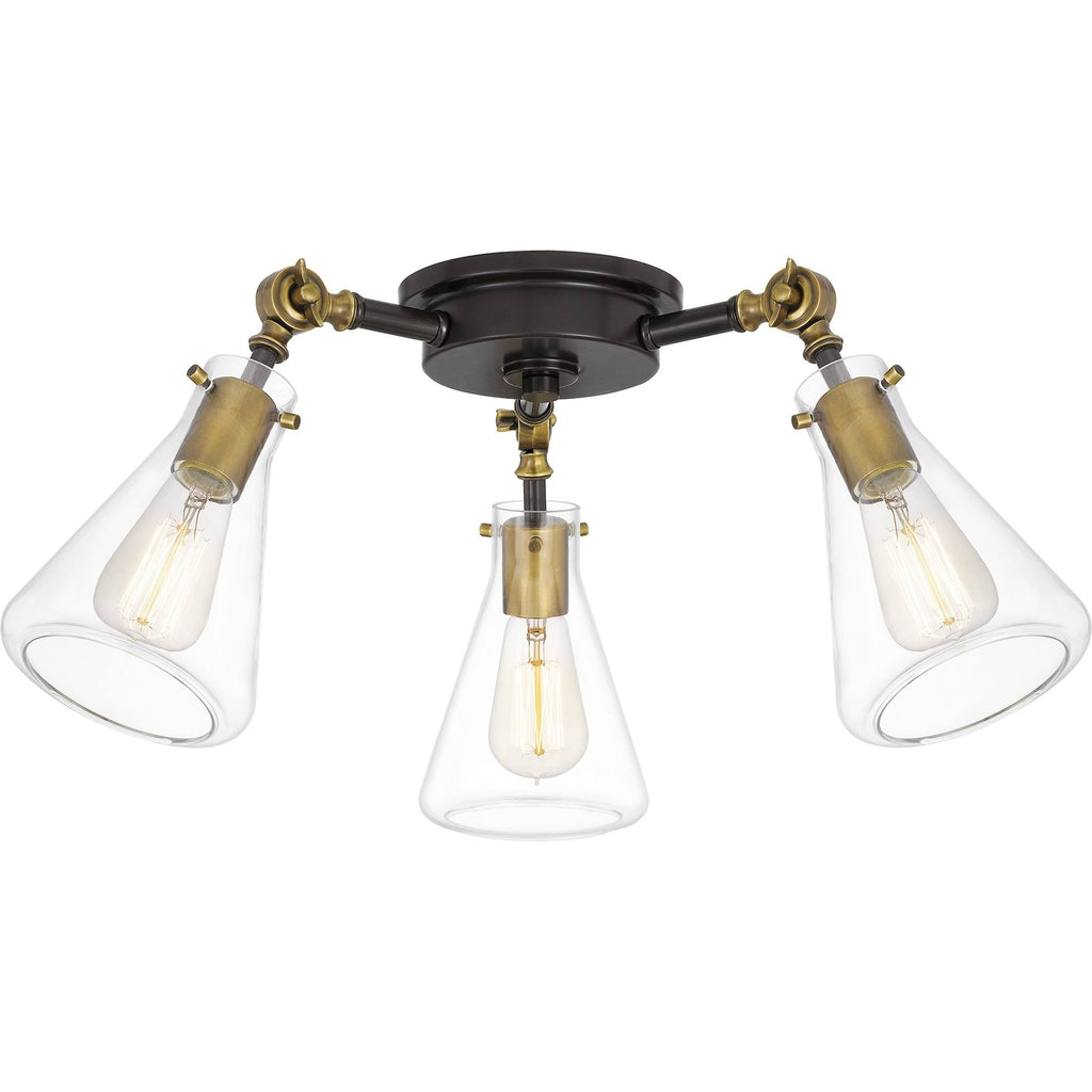 3 Light Semi-Flush Mount Western Bronze Q348054