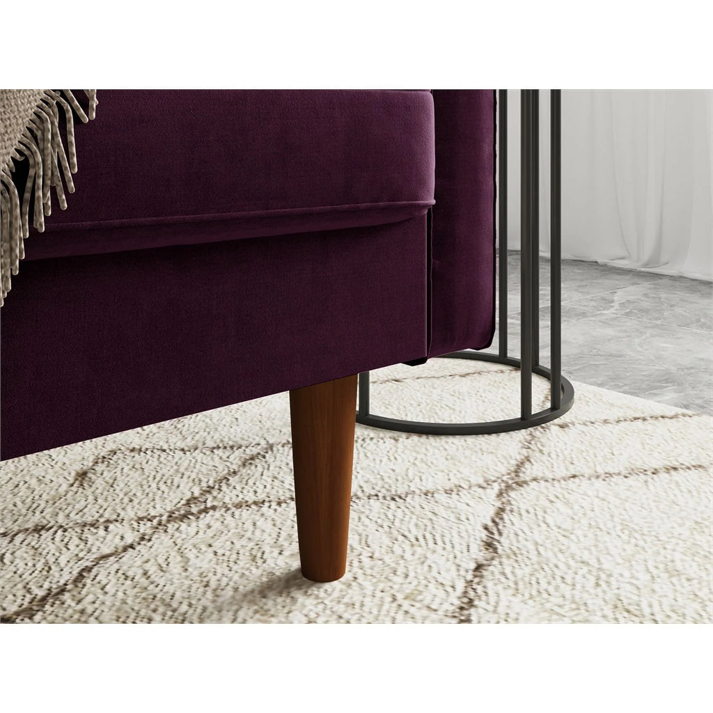 Purple Velvet Upholstered Loveseat A952
