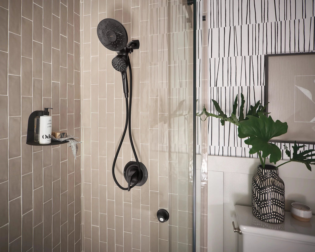 Matte Black Six-Function Showerhead with Handheld Combo J480