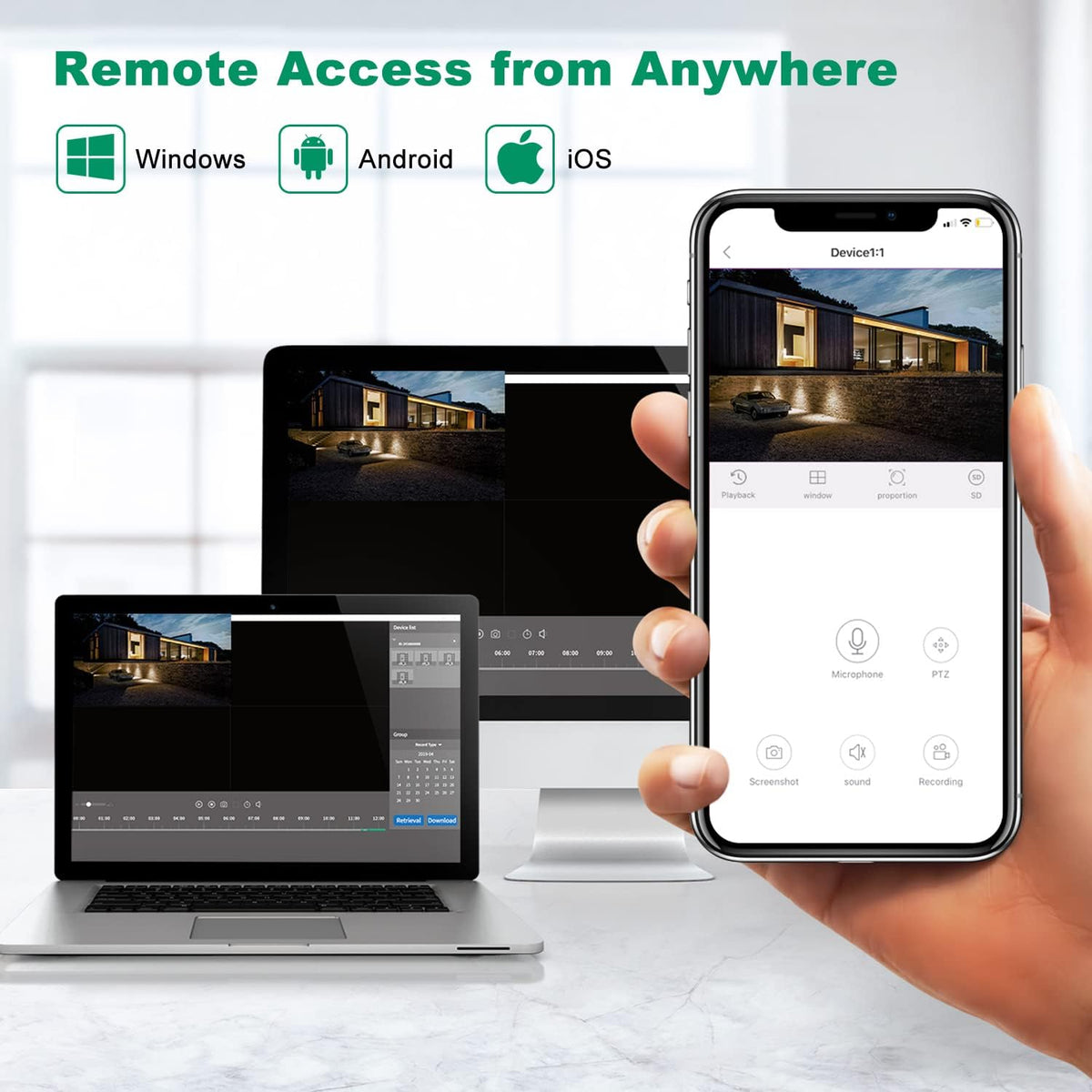 8 Channel 2X IP Cameras 2X PTZ Cameras 1TB HDD Wireless Outdoor Security Camera System Z952283