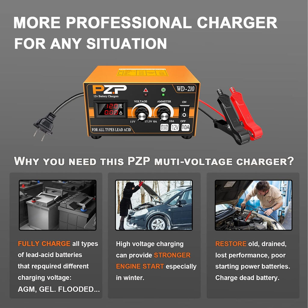 0-10 Amp 12v Automotive Battery Charger S831