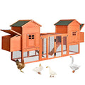 Large Metal Chicken Coop Hexagonal Walk-in Poultry Cage with Anti-UV Cover (13.1 * 8.6ft) R2942