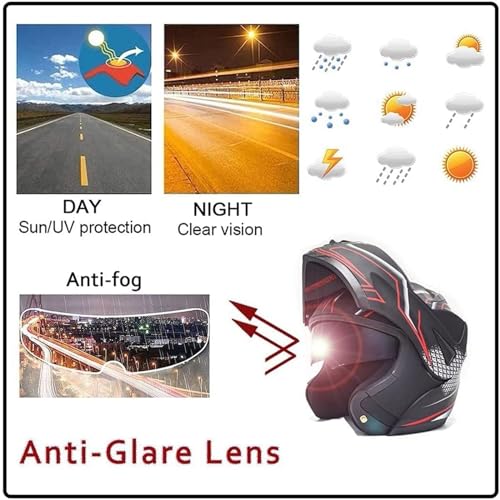 Motorcycle Bluetooth Full Face Modular Helmet with Dual Visor M671798