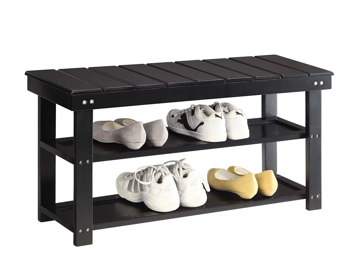Black Utility Mudroom Bench W5786