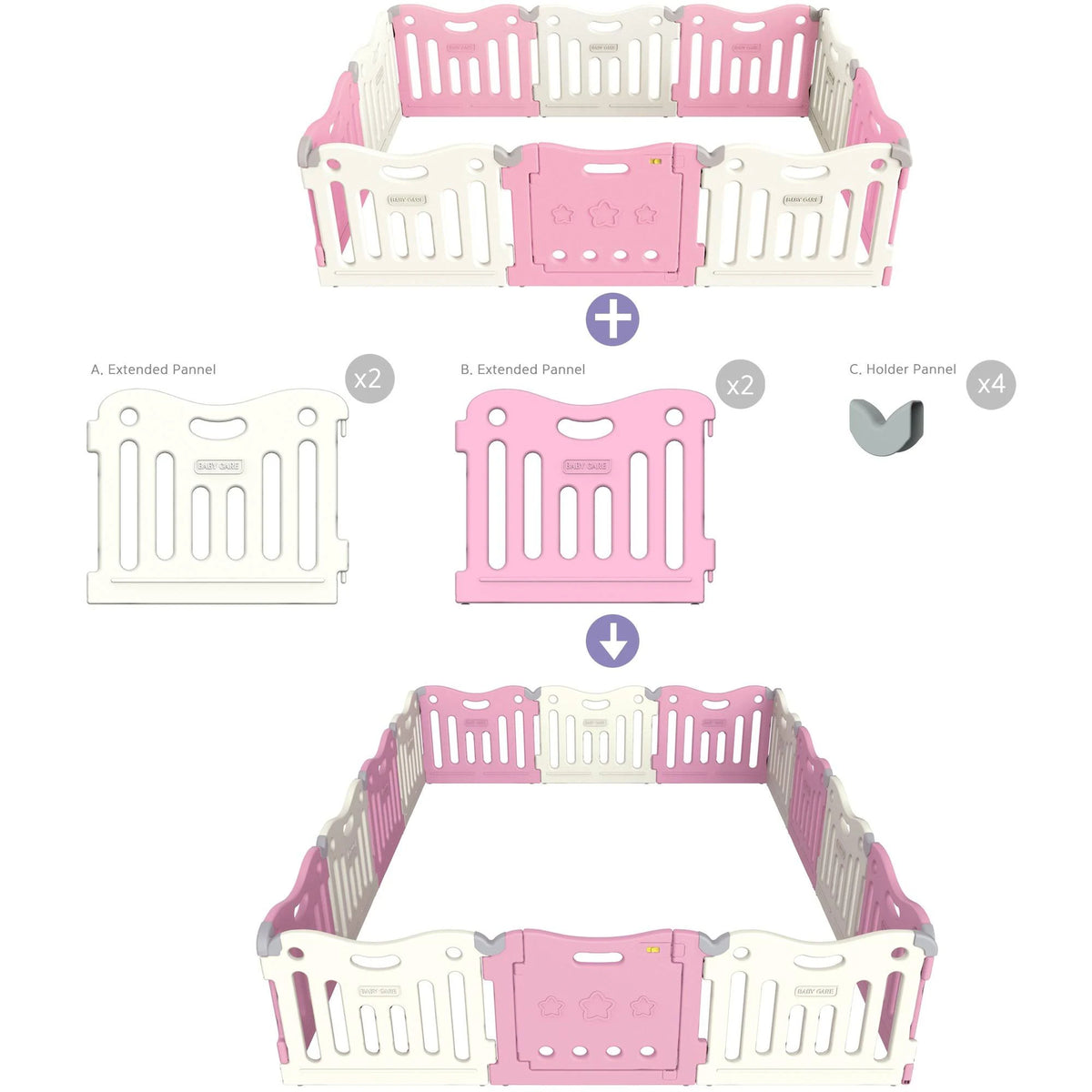 Pink 25-inch Playpen Gate Extension Kit Q344743