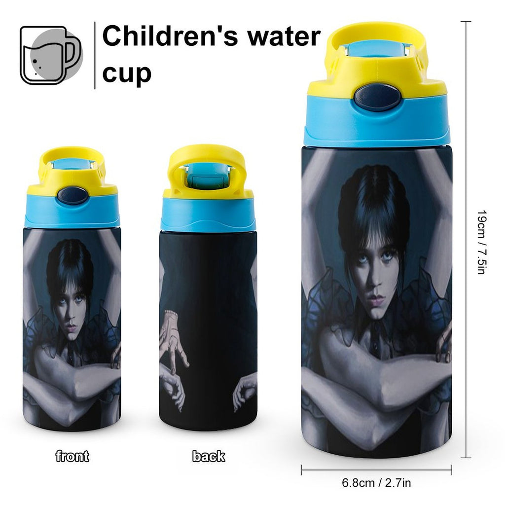 Stainless Steel Water Bottle with Straw O661358
