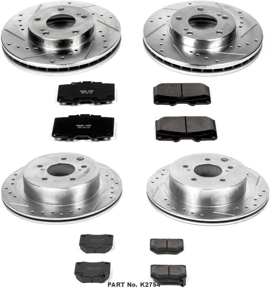 Carbon Fiber Brake Pads with Drilled & Slotted Brake Rotors Kit G528