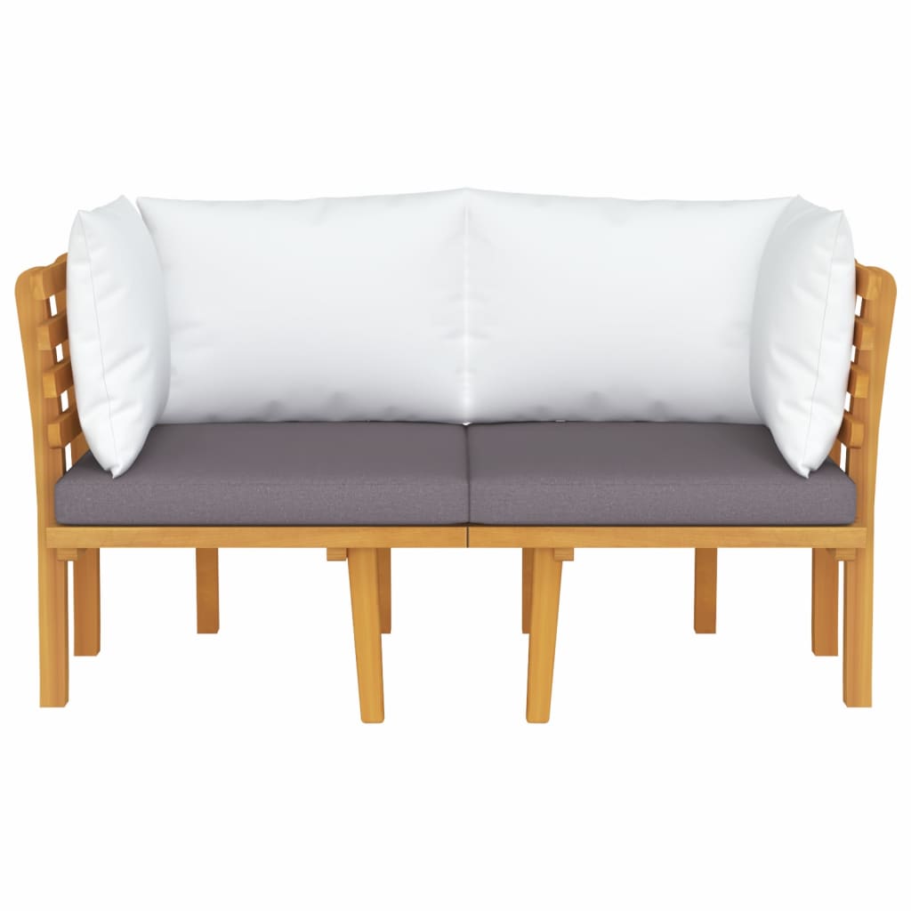2-Seater Patio Sofa with Cushions Solid Acacia Wood M63247