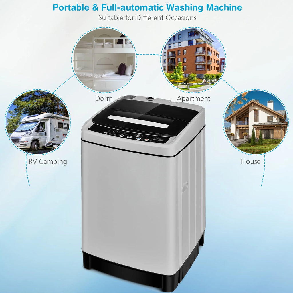 1.5 Cu.Ft 11 LBS Full-Automatic Washer & Dryer Grey C485