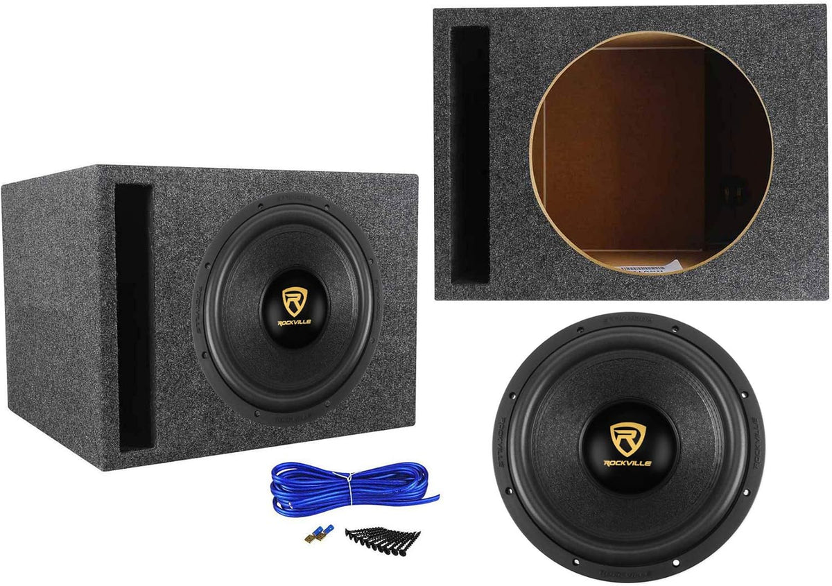 12 4000 Watt Car Audio Subwoofer with Vented Sub Box Enclosure L60183