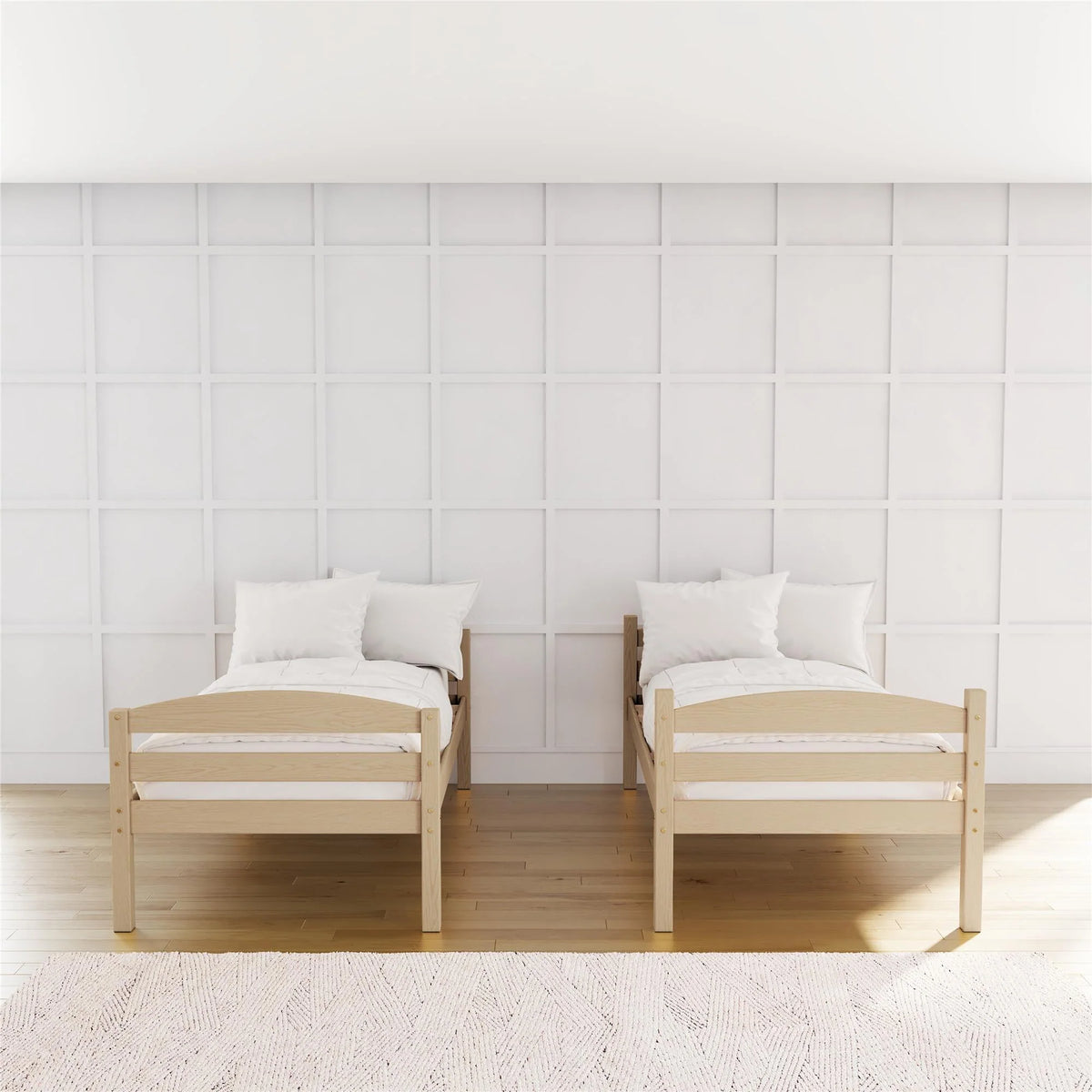 Solid Wood Twin-over-Twin Convertible Bunk Bed Z288
