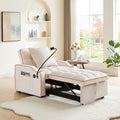 Grey Velvet Convertible Sleeper Sofa Bed Q159117