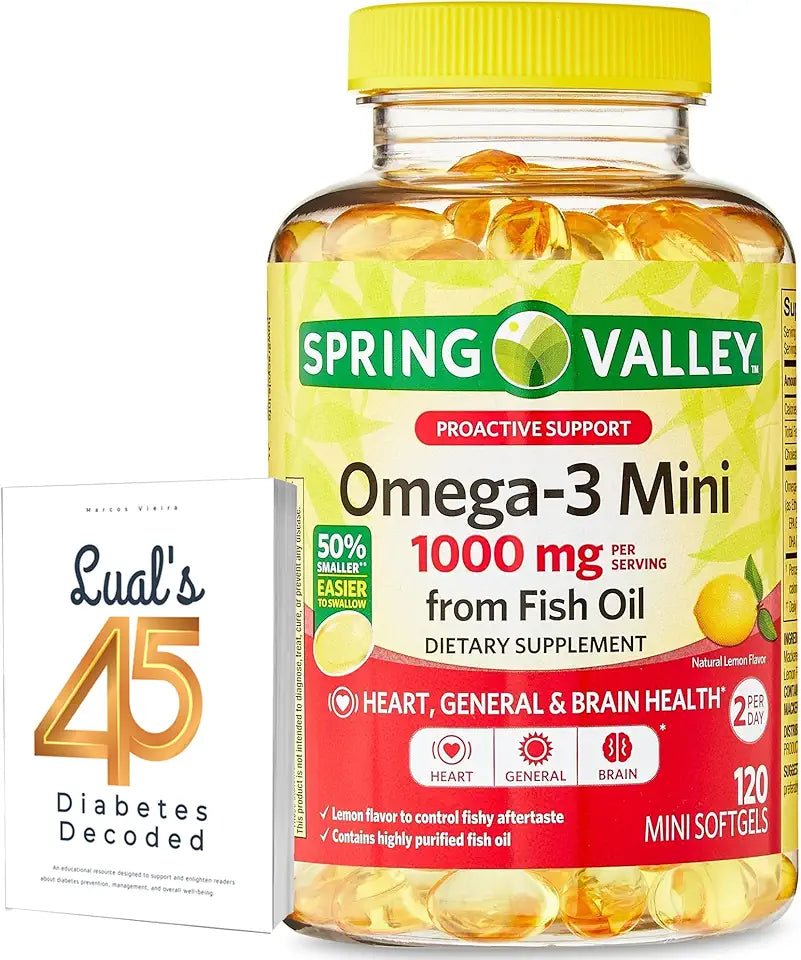Omega-3 Fish Oil 1000 mg 120 Count Softgels Dietary Supplement L814890