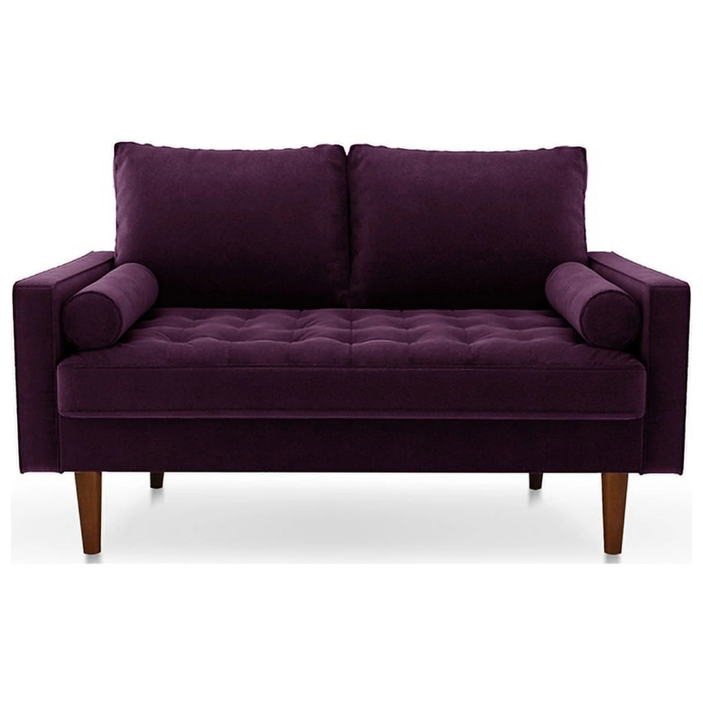 Purple Velvet Upholstered Loveseat A952