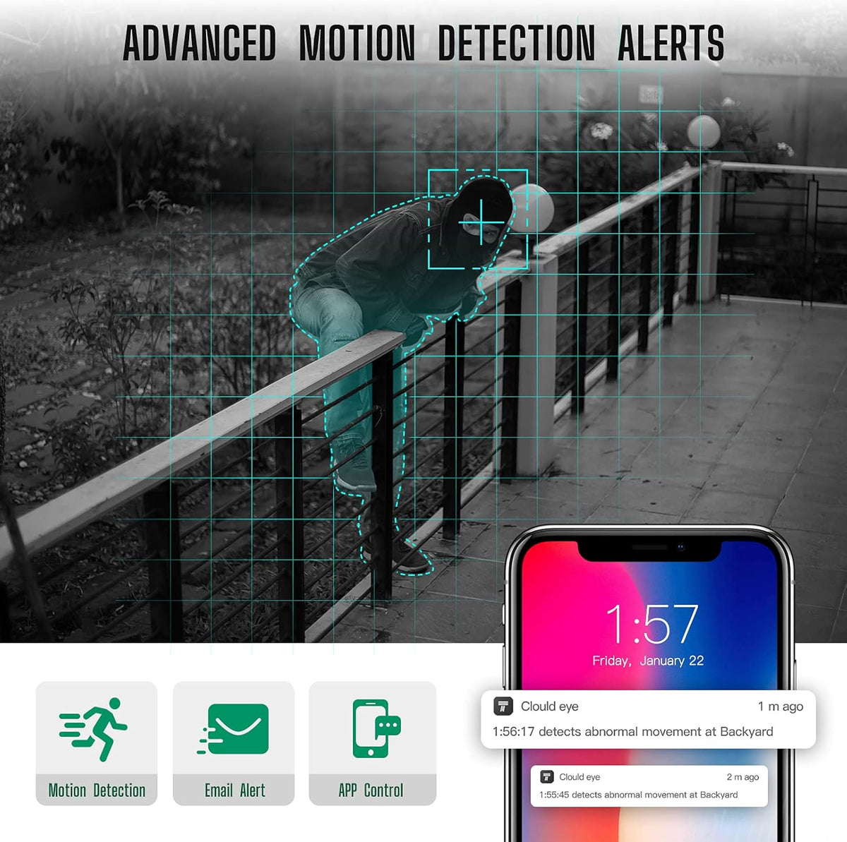 8 Channel 2X IP Cameras 2X PTZ Cameras 1TB HDD Wireless Outdoor Security Camera System Z952283