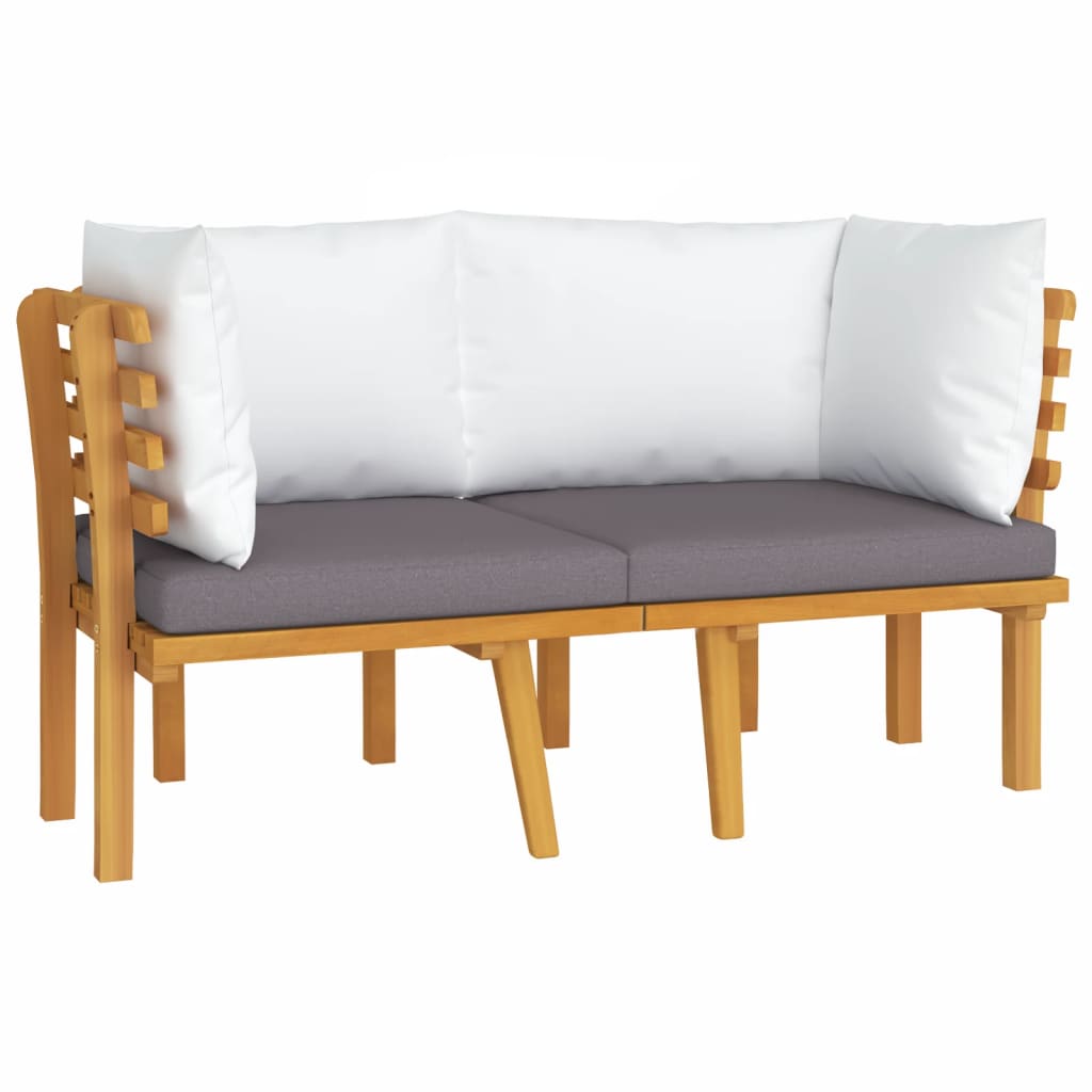 2-Seater Patio Sofa with Cushions Solid Acacia Wood M63247