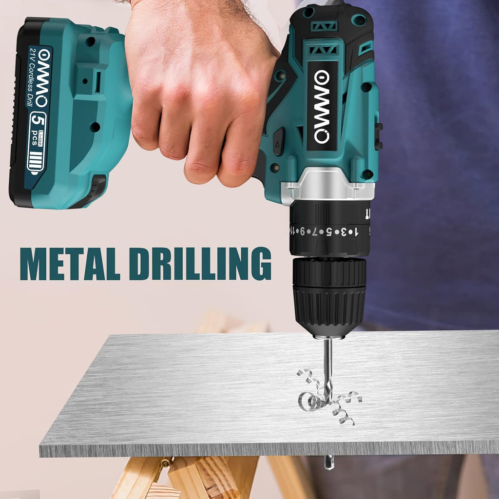 21V MAX Cordless Impact Drill with 24pcs Drill Bit Combo Set N1550