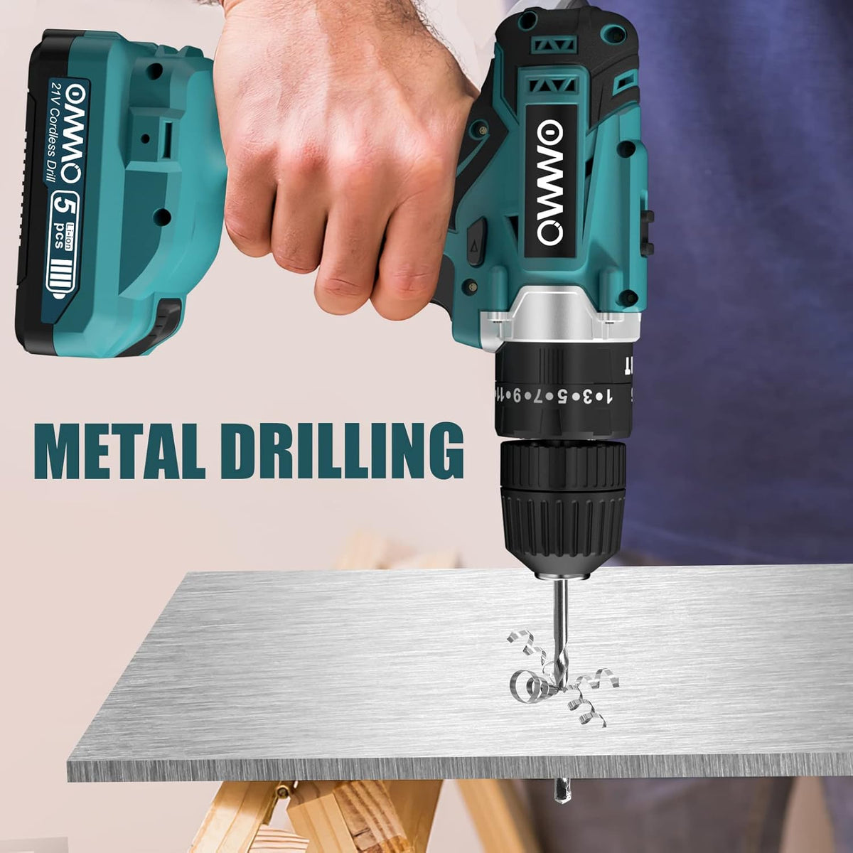 21V MAX Cordless Impact Drill with 24pcs Drill Bit Combo Set N1550