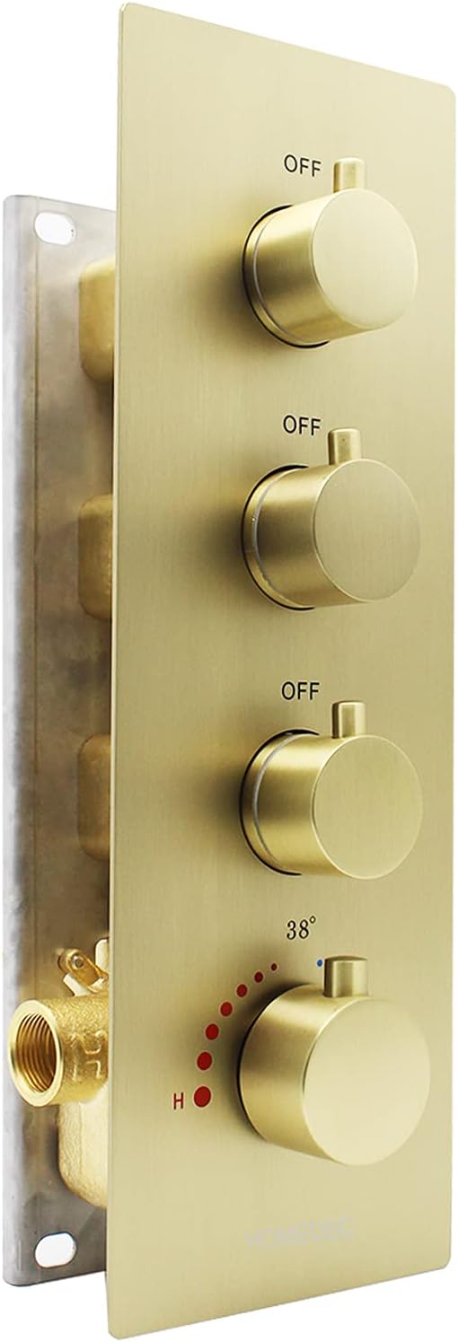 3-way Brass Thermostatic Shower Valve, Chrome K4563