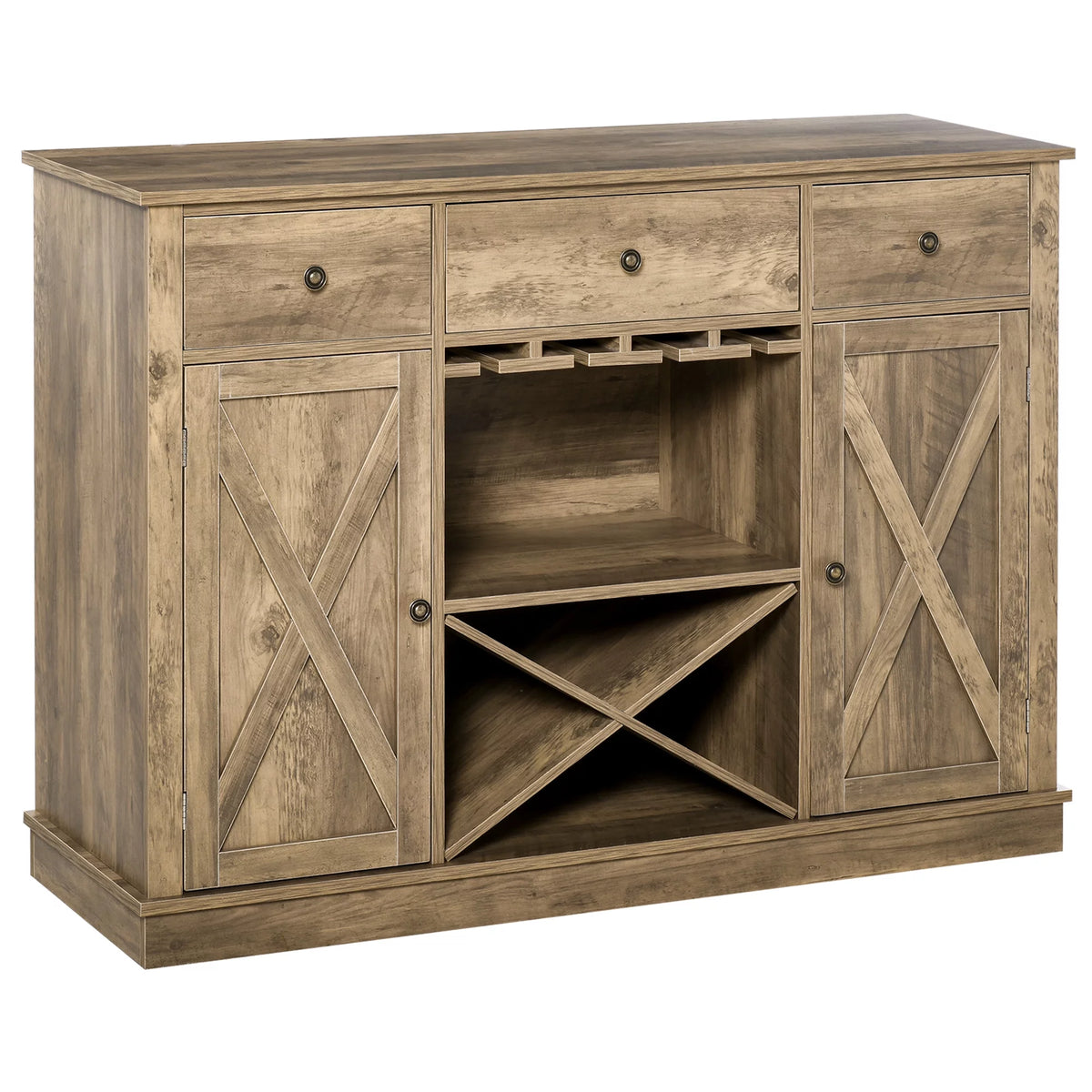 Farmhouse Coffee Bar Cabinet with 3 Drawers S19934