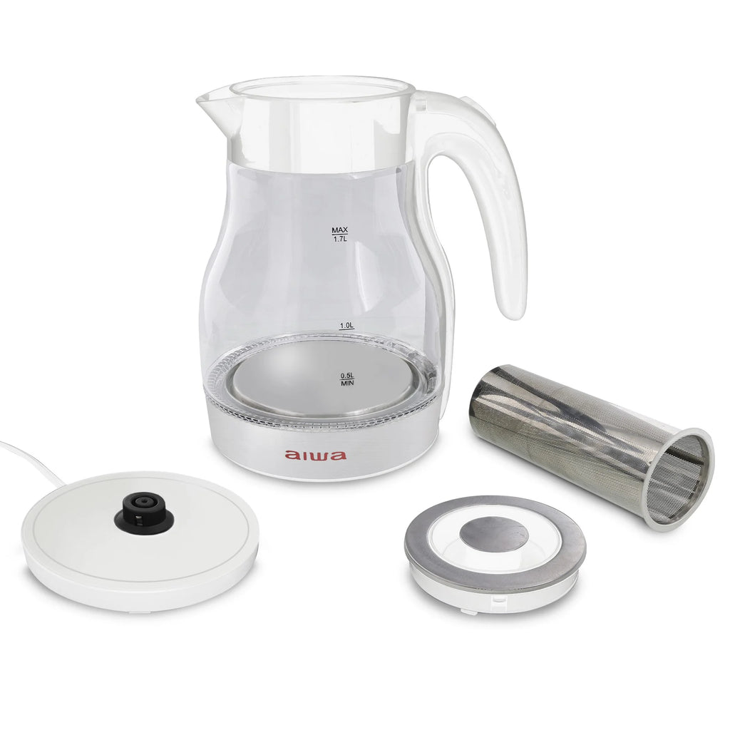 2 in 1 White Infusion Kettle with Removable Stainless Steel Tea Infuser M8590