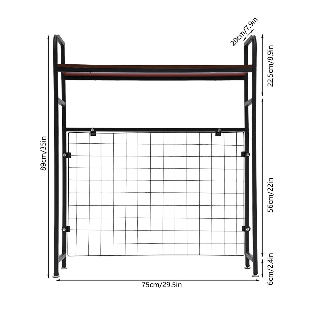 Black Bookshelf with Grid Desk Storage Shelf I5074