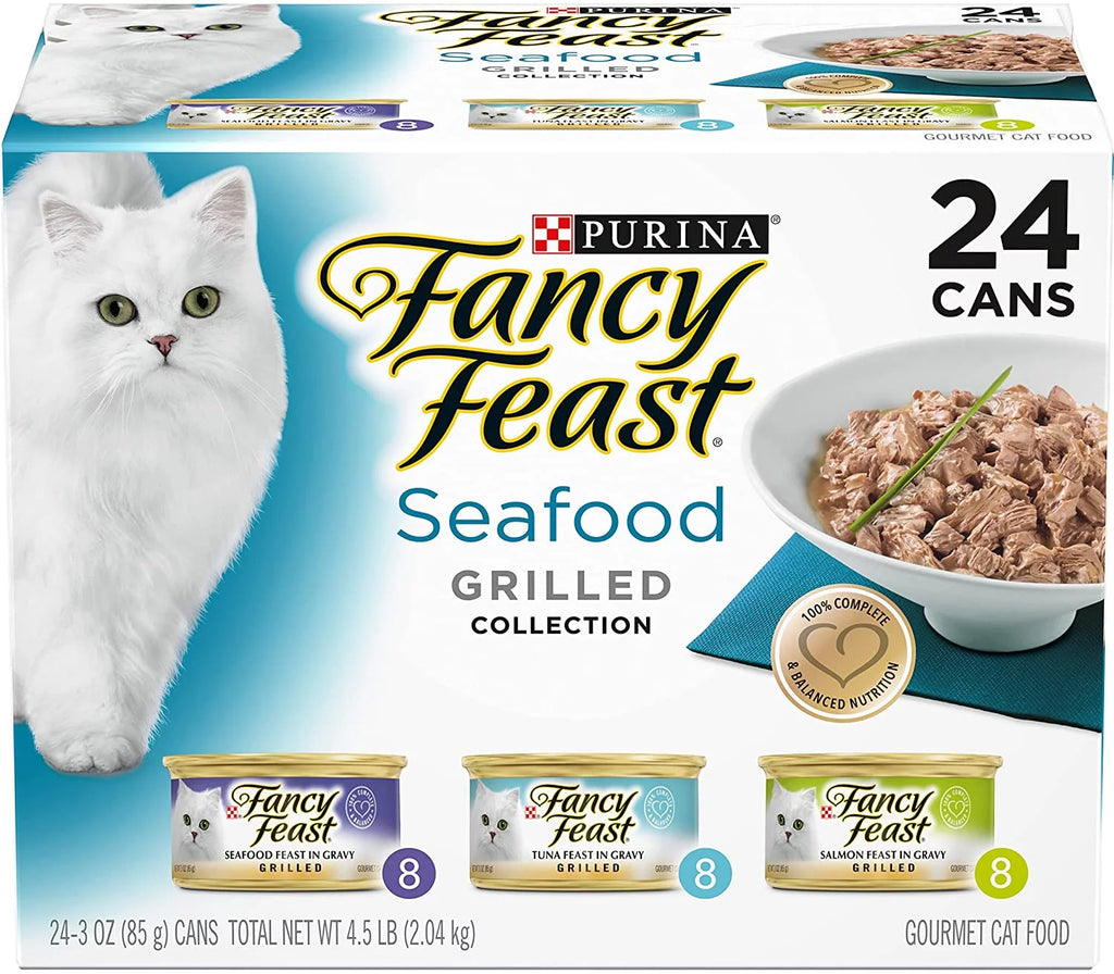Grilled Seafood Collection Gourmet Wet Cat Food Variety Pack, 3 oz Cans E5557