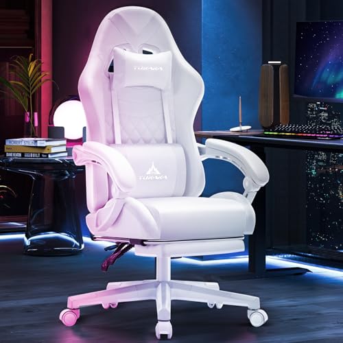 Black Ergonomic Gaming Chair with Footrest J667533